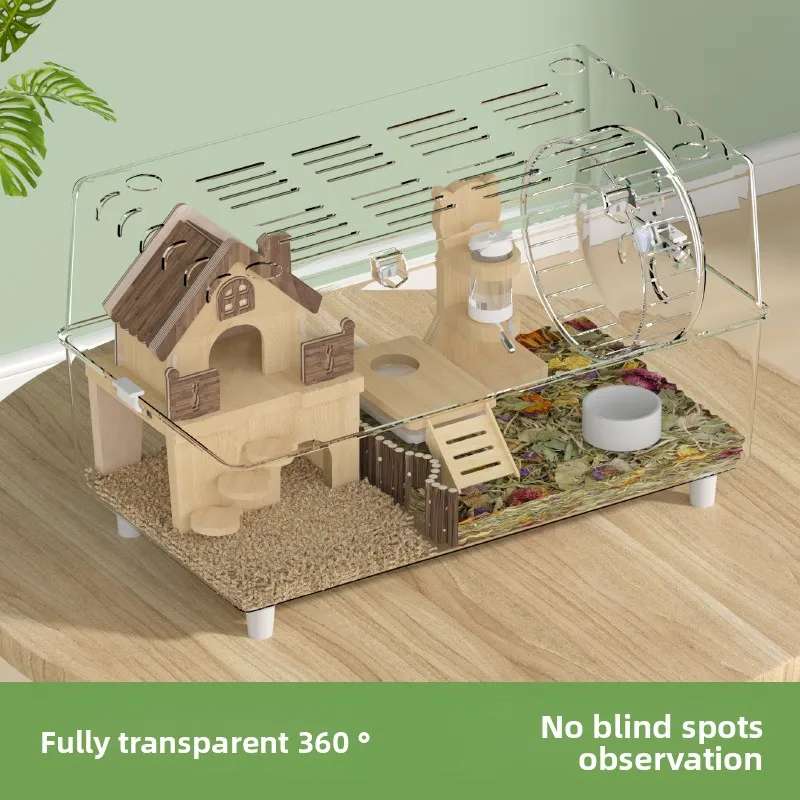 Acrylic Hamster Cage – Extra Large Transparent Double-Layer Luxury Villa for Syrian Hamsters, Budget-Friendly Habitat XXL