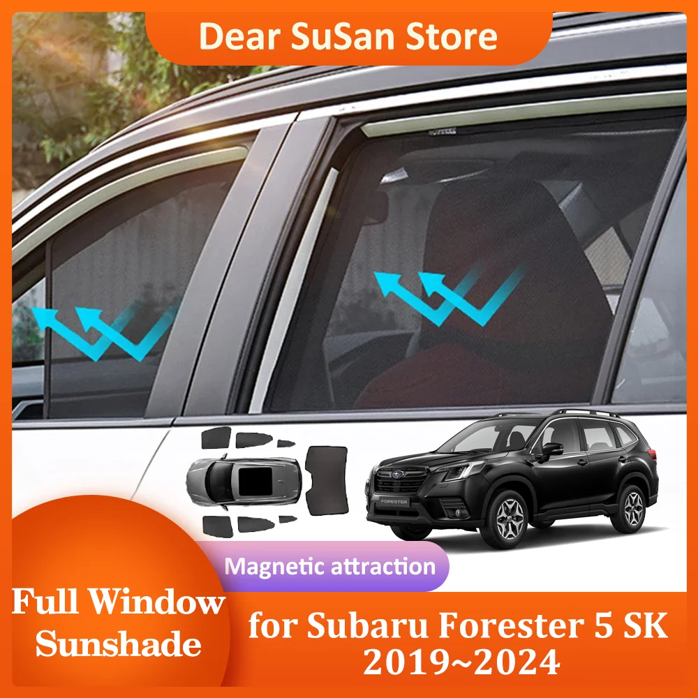 

Car Magnetic Sunshade for Subaru Forester 5 SK 2019~2024 2020 Windshield Frame Curtain Mat Window Sunroof Pad Cover Accessories