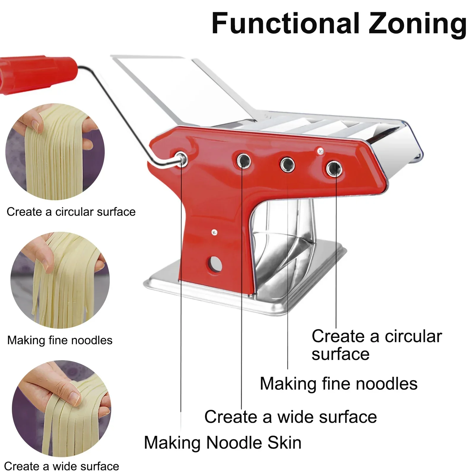 Small Manual Noodle Making Machine Multi-Kinetic Stainless Steel Household Fresh Pasta Machine Two/three Knives Kitchen Tools