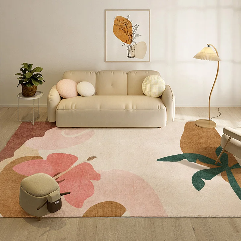 

Retro Floral Butterfly Carpet Large Area Cream Series Flannel Home Living Room Floor Mat Bathroom Non Slip Mat Entrance Door Mat