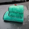AUTOBRIGHT 40x40CM Microfiber Cleaning Towel Green Wash Towels Extra Soft for Car Cleaning Drying 1200gsm Cloth Car Wash Tools 2