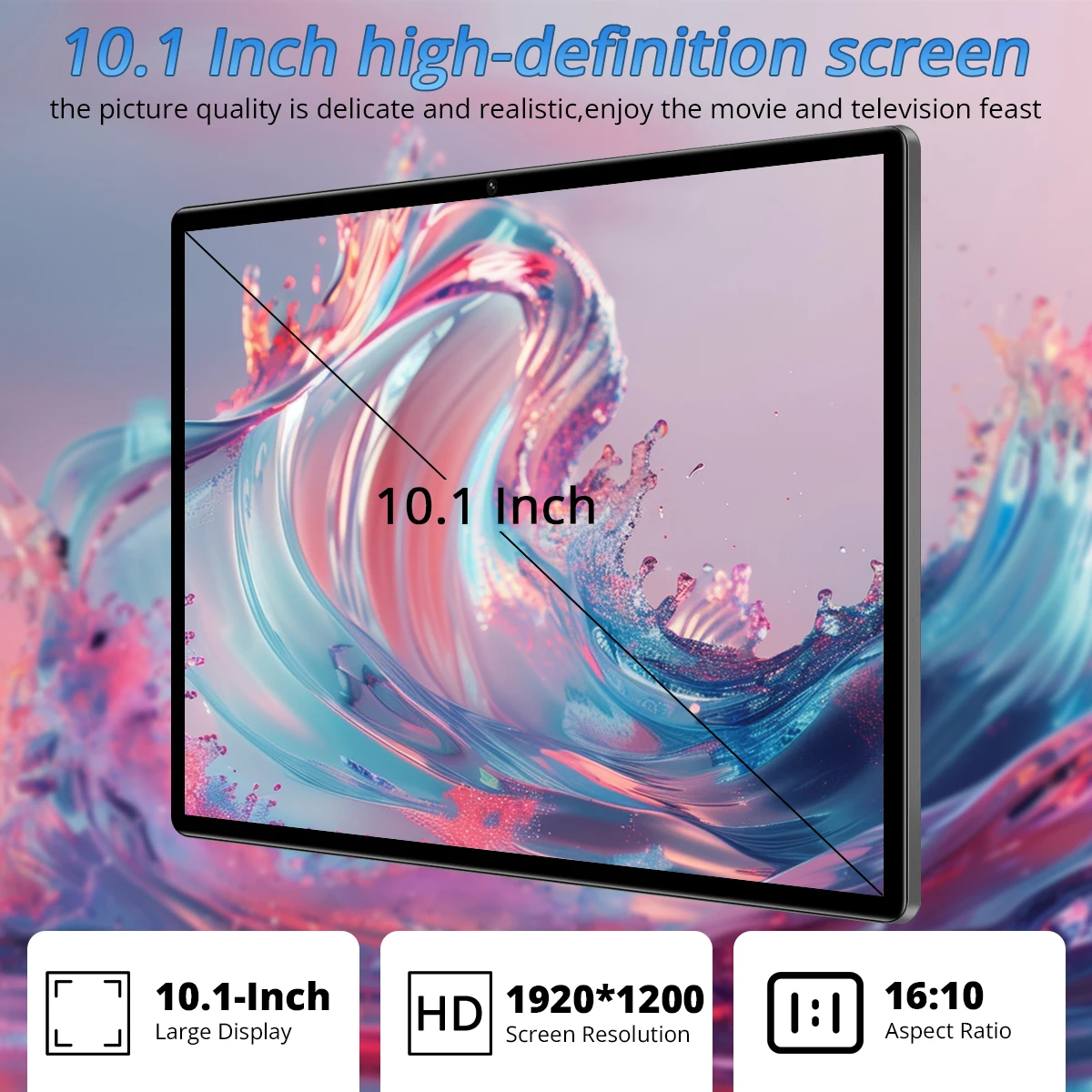 새로운 10.1인치 태블릿 글로벌 버전 안드로이드 13 옥타 코어 4GB 램 64GB 롬 4G LTE 듀얼 SIM HD 태블릿 PC 6000mAh