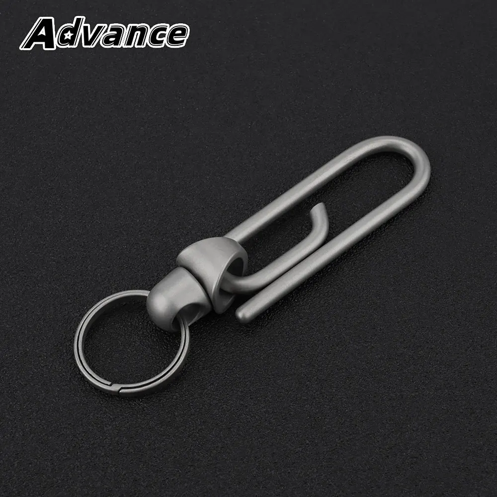 Titanium Alloy Clip Paperclip Car Keychain 360° Rotate Allway Waist