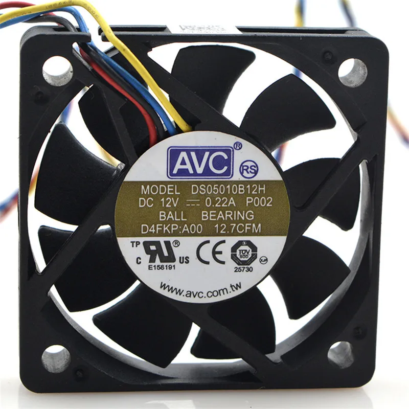 ���� �� ��� �ð� ��ǳ��, AVC DS05010B12H, DC 12V, 0.22A, 5800RPM, 5cm 5010, 50x50x10mm