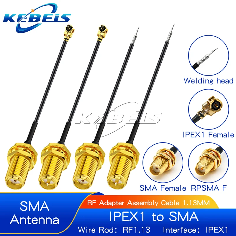 RF coaxial cable 5PCS IPX to SMA connector cable SMA male to uFL/u.FL/ipx/IPX-1 female WIFI antenna extension