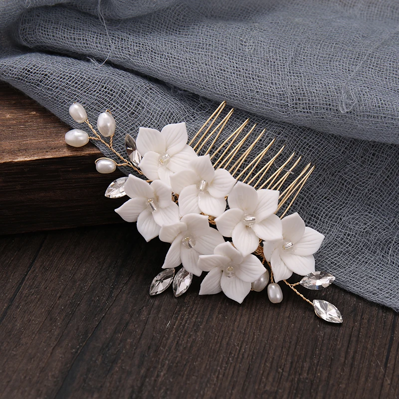 Mix Style Elegant Crystal Pearl Flower Hair Jewelry Wedding Hair Accessories Comb Bridal Clips tiara hair ornaments