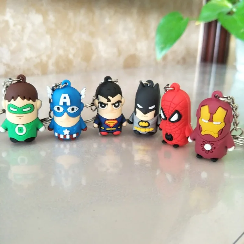 PVC-Marvel-Avengers-Keychain-3D-Anime-Figure-Superhero-Key-Ring-Spider ...
