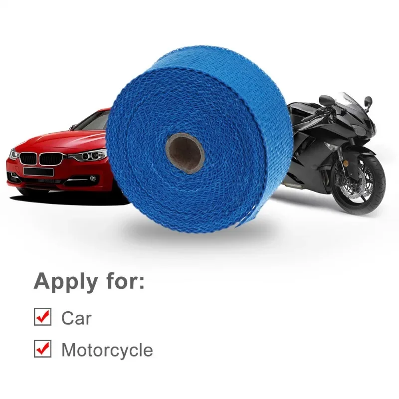 1.5M Car Exhaust Wrap Roll Fiberglass Heat Shield Exhaust Header Pipe Heat Wrap Tape Thermal Protection Car Accessories fiberglass insulation tape