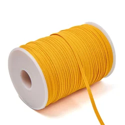 Colorful Elastic Rubber Band Ribbon Trim for DIY Sewing and Garment Accessories, 10 Yards (Gold yellow)
