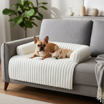 Washable Plush Pet Sofa Bed for Cats and Dogs Autumn and Winter Warm Kennel Removable Cozy Cat Nest Universal Soft Couch Kennel