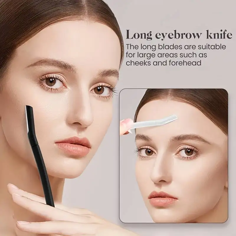 Eyebrow Trimmer Set, Curved Eyebrow Razor, Eyebrow Scissors With Comb, Convenient Easy Beauty Tools For Beginners 5
