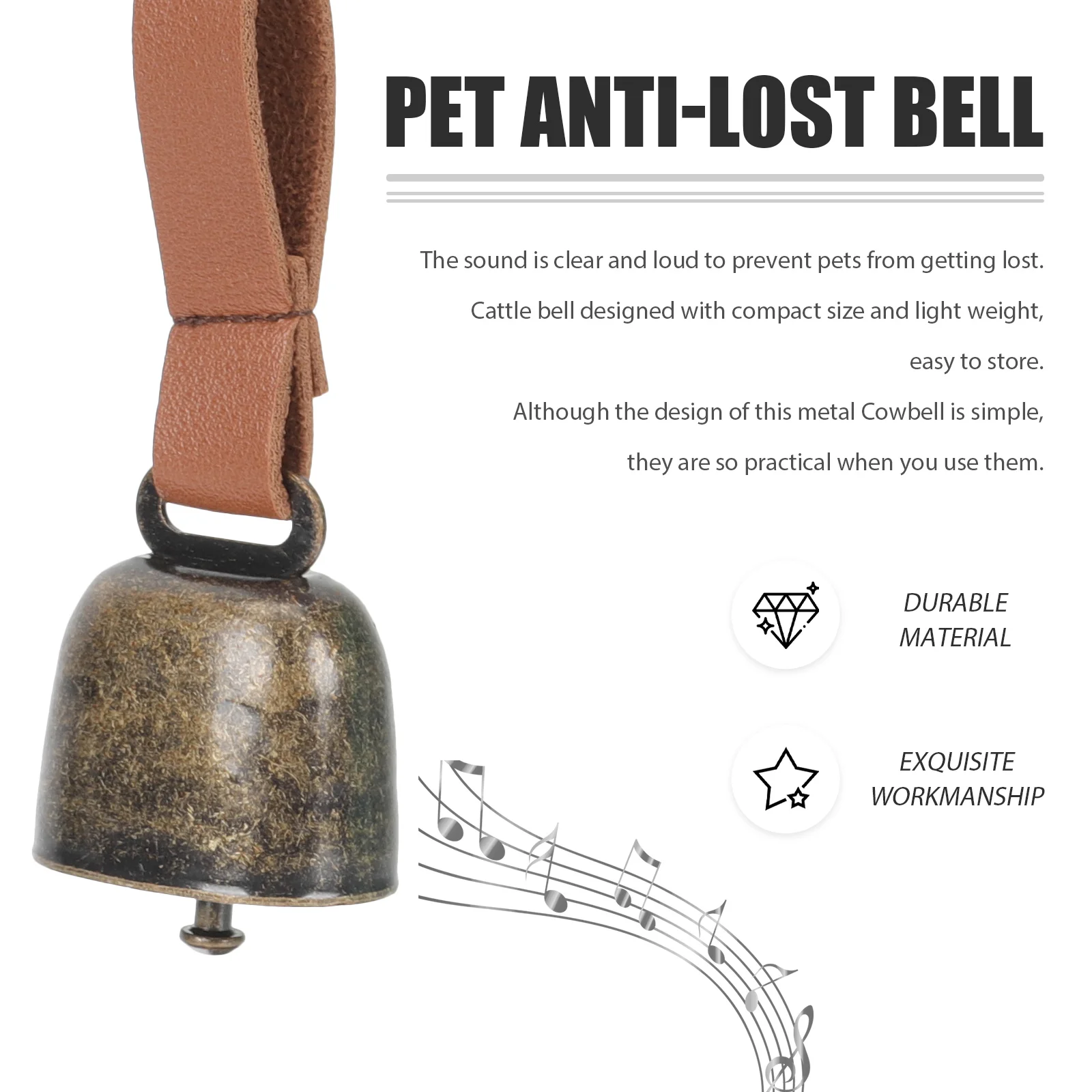 Bell Pet Collar Bells Cattle Anti Pendant Sheep Cow Dog Horse Cowbell Lost Country Cat Grazing Goat Hanging Hiking Puppy Animal