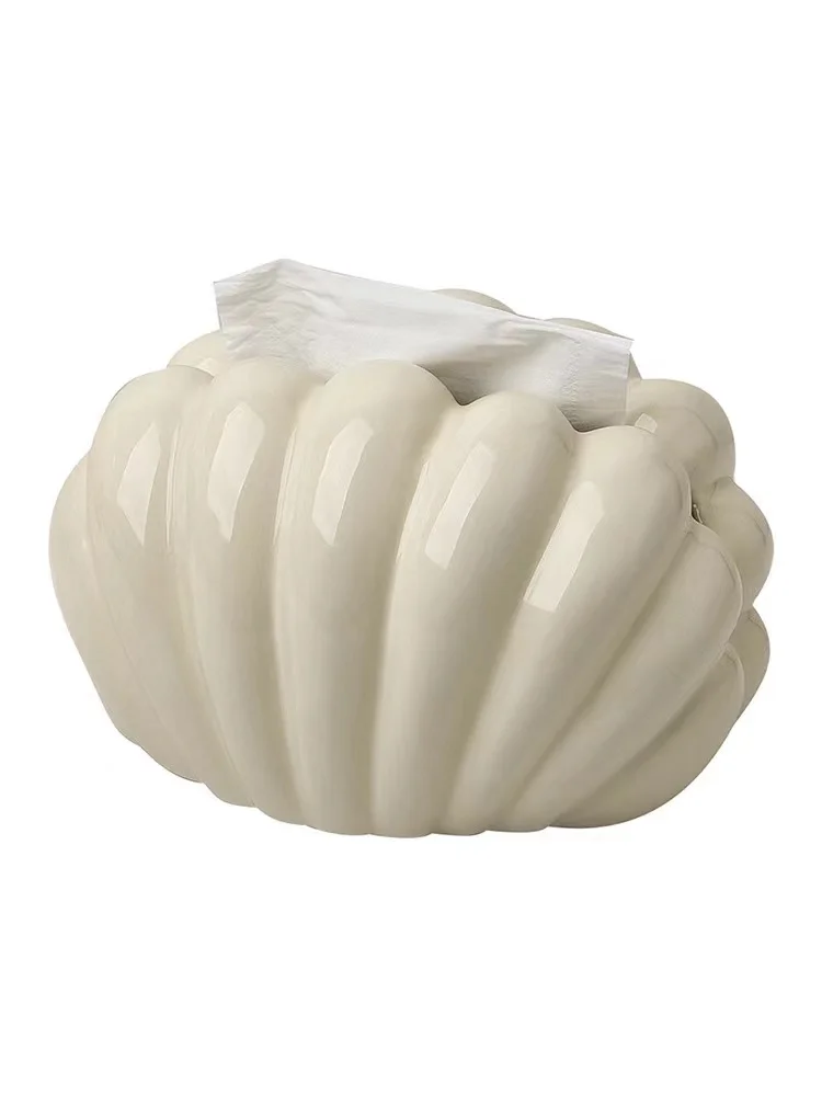 Nordic Creative Shell Shape Tissue Box Tissue Holder Home Decora Tissue Box Cover Housewarming Gifts Ceramic Crafts Accessories 6