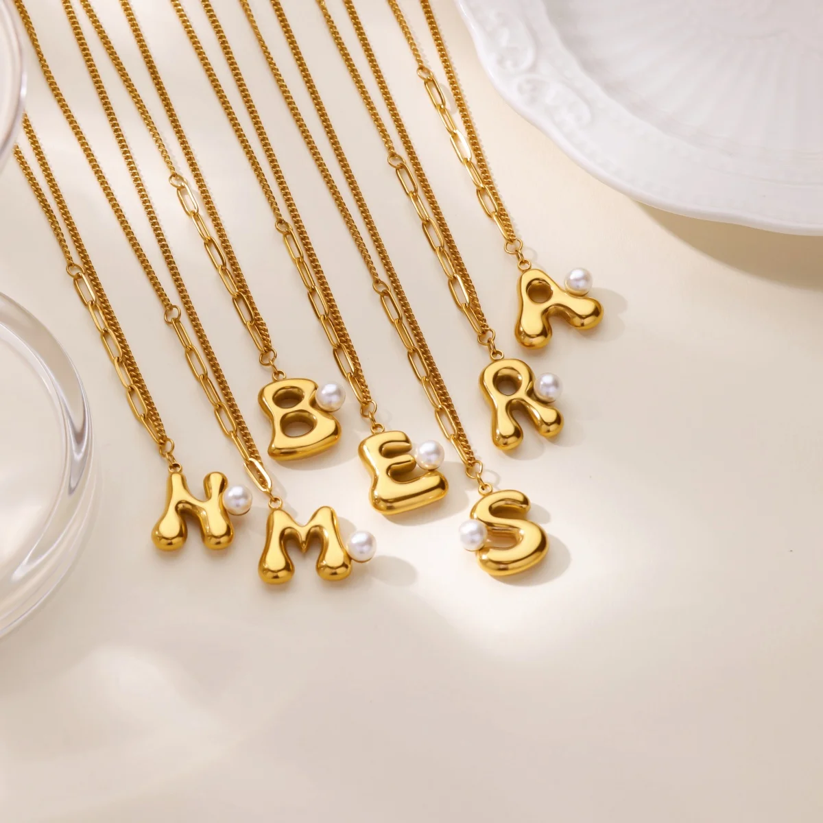Initial Letter Pendant Necklace For Women