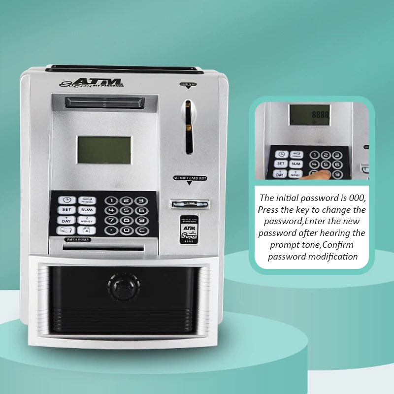 Electronic Piggy Bank ATM Password Money Coins Saving Box ATM Bank Automatic Deposit Banknote Christmas Gift