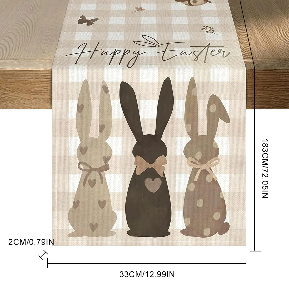 Easter Bunny Linen Table Runner Spring Table Runners Easter Bunny Spring Linen Table Runner for Kitchen Dining Table Decor