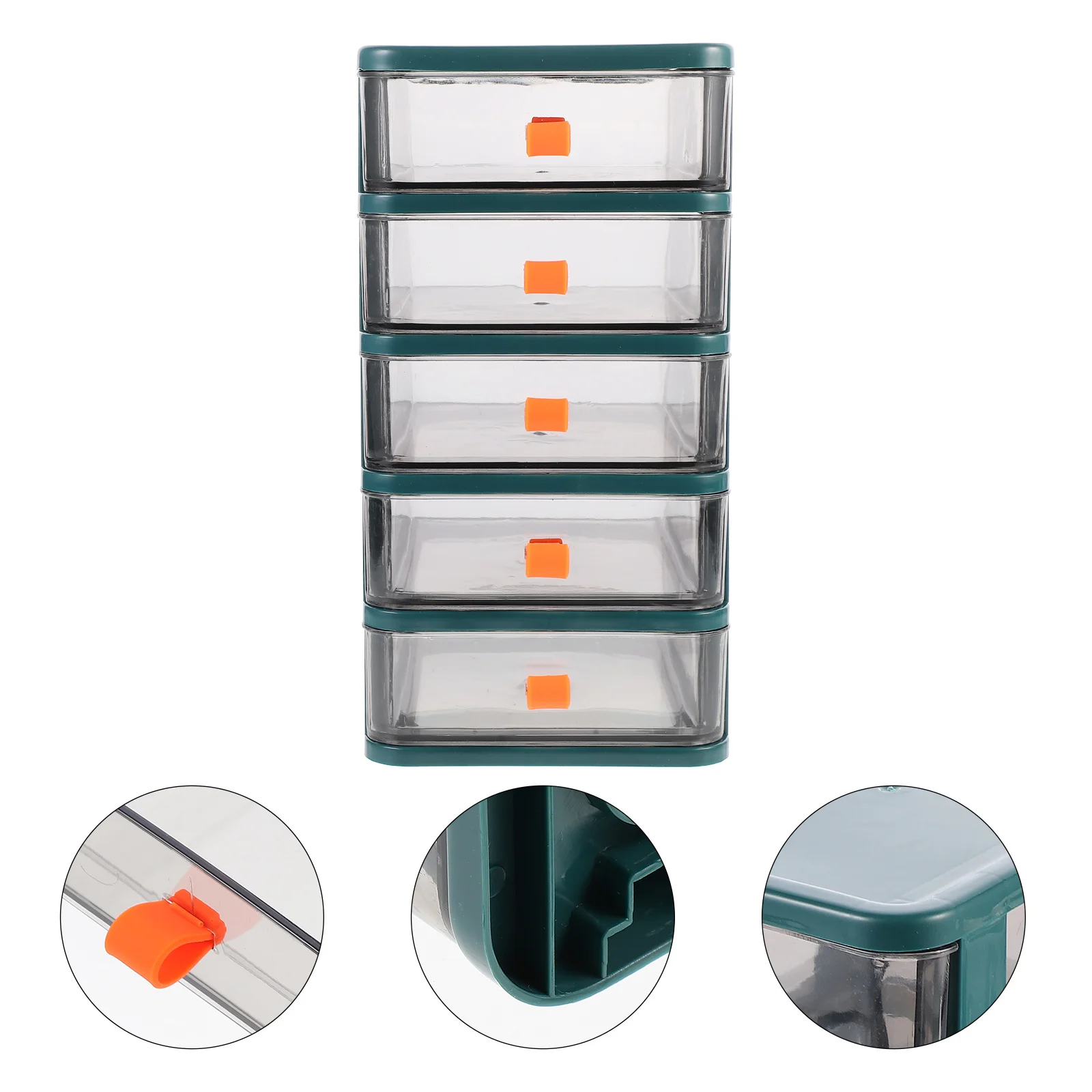 5- layers Drawer Storage Box, Organizer Box Storage Container Case with Clear Drawer Desktop Stationary Organizer Multi- layer