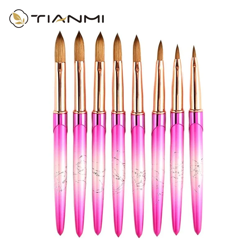 

TIANMI Kolinsky Nail Art Brush UV Gel Nail Carving Pen DIY Nail Drawing Brush Metal Handle Nail Art Brush Salon Manicure Tools