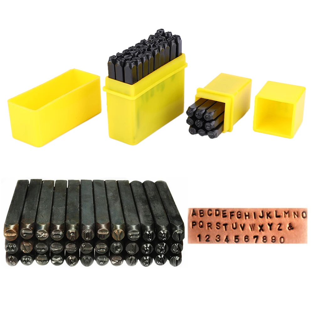 Steel Metal Stamping Tool Set Punch Perfect for Imprinting Metal Stamping kit for Imprinting and Arts and Crafts 36Pcs set carving printing tools metal stamping marker