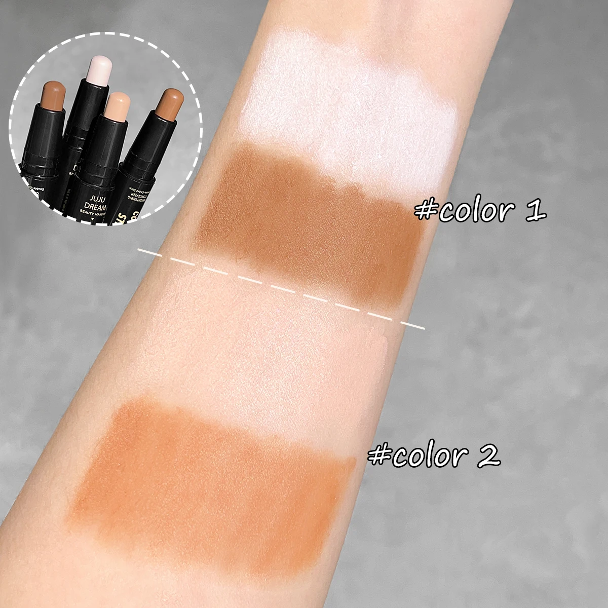 Description Picture 6 of itemDual-Ended Contour & Highlighter Stick - Matte Finish, Long-Lasting, Waterproof for Medium Skin Tones, for Return School