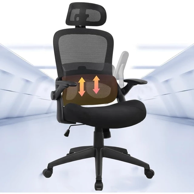 Large High Back Computer Chair with Dynamic Lumbar Support, Tilt and L