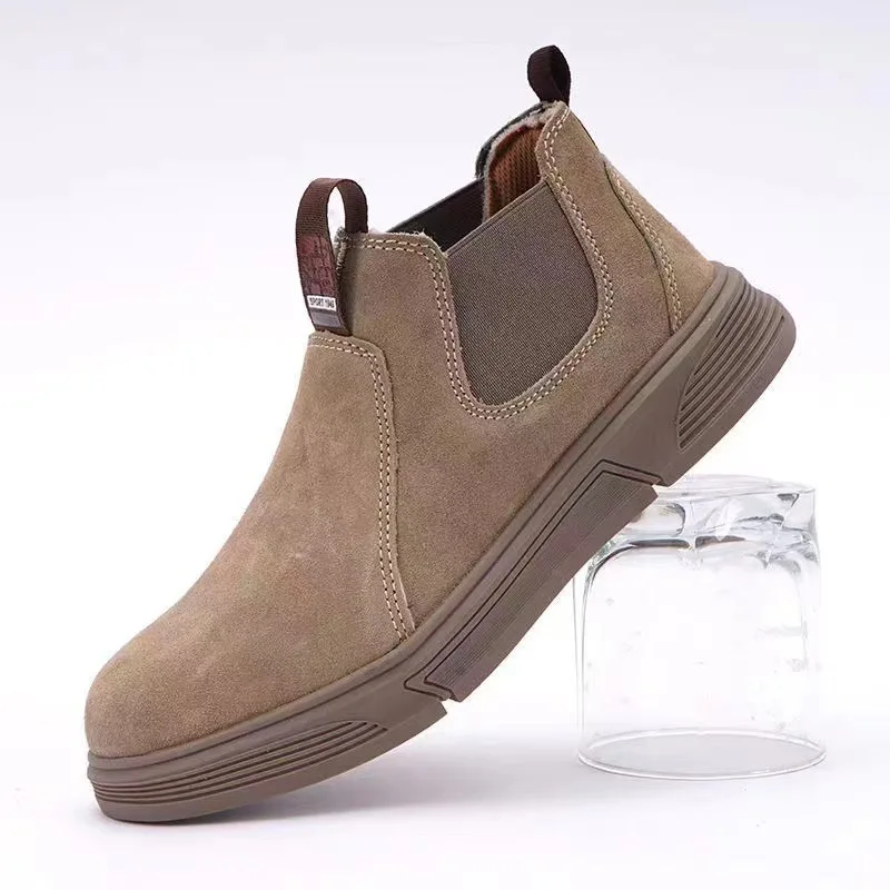 

Four Seasons Labor Security Shoes Anti-smashing And Anti-puncture Breathable Cowhide Steel Toe Protection Safety Shoe Boots