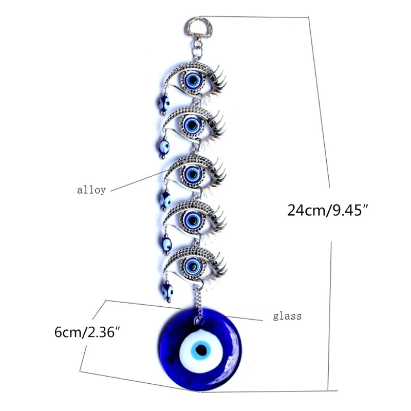 Turkish Blue Evil Eye Amulets Wall Hanging Pendant Home Decor Ornament Blessing 2