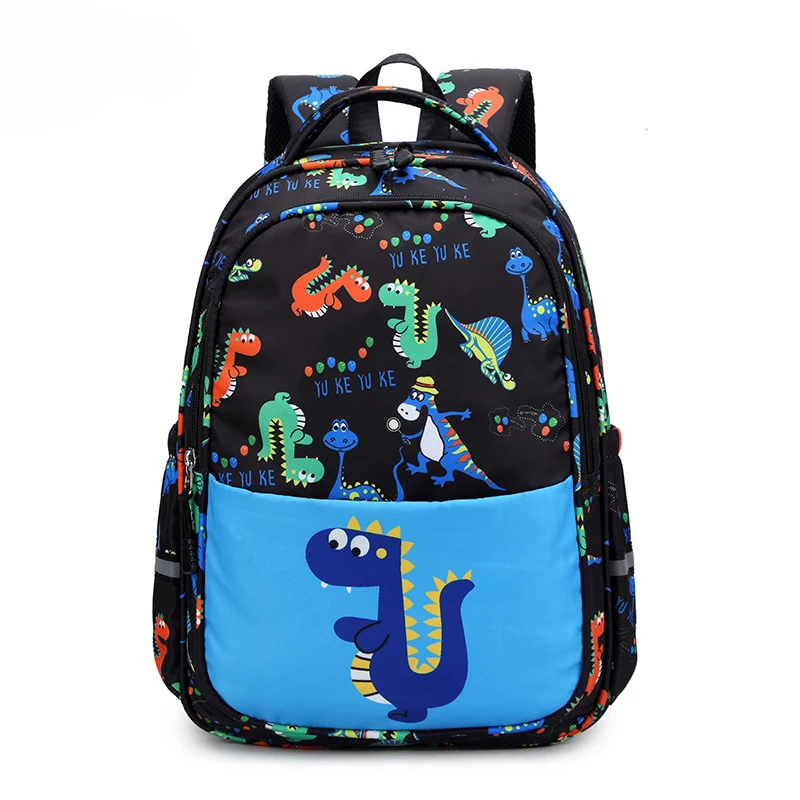 schoolbag for primary school students large  spaceship rocket dinosaur demon print backpack waterproof lightweight backpack