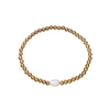 High Quality Metal Smooth Bead Stainless Steel Jewelry Waterproof Durable Women's Charm Gift Fresh Water Pearl Elastic Bracelets 5