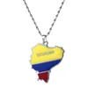 Stainless Steel Ecuador Map With Flag Pendant Necklaces Ecuadorian Jewelry 6