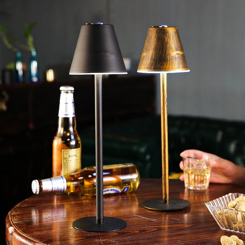 Vintage Led Bar Desk Lights Retro Dimming Table Lamp Rechargeable Touch