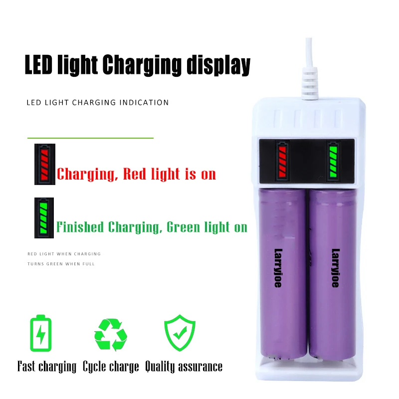 Battery Charger Adapter 14500 /18650 Battery Charger Universal 2 Slot Li-ion Battery USB Charger Smart Led Chargering For Rechargeable Batteries AA AAA