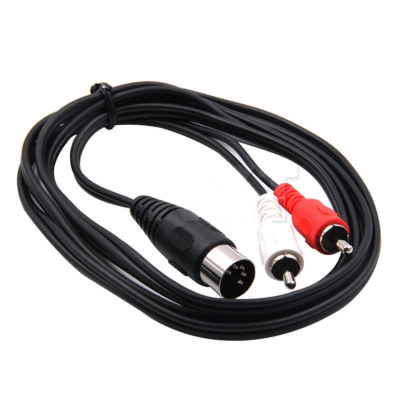 5-Pin DIN Male MIDI Cable to 2 Dual RCA Male Plug Audio Cable For Naim Quad Stereo Systems 50CM 150CM