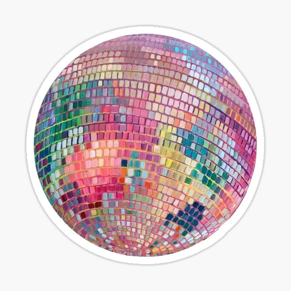 Pink Disco Ball 5PCS Stickers for Wall Room Luggage Kid Decor Background  Funny Bumper Window Cute Art Laptop Car Anime - AliExpress