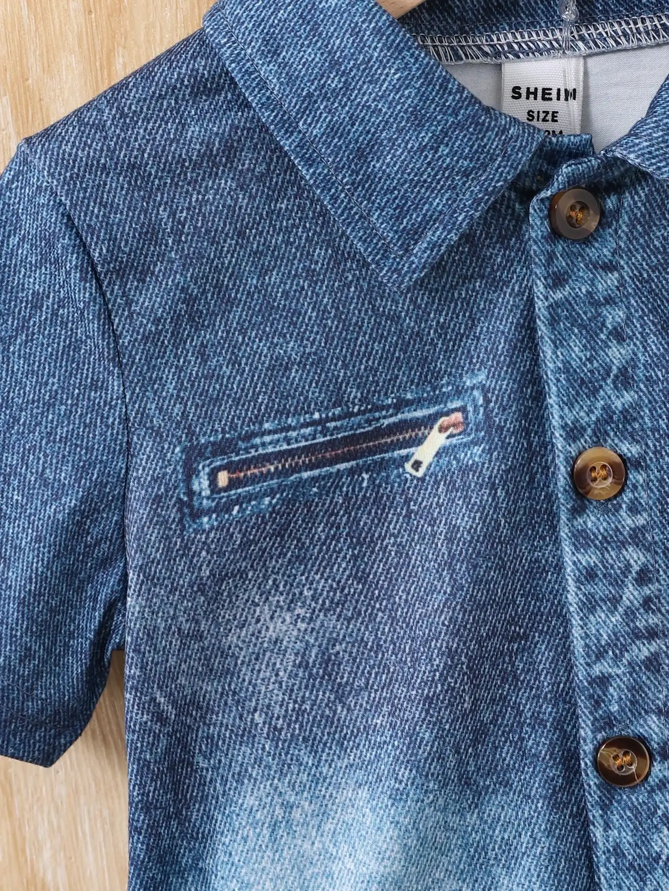 2025 New Imitation Cotton Fabric Denim Digital Print Lapel Short Sleeve Shorts Version Trend Retro For Boys Outdoor 2 Sets 5