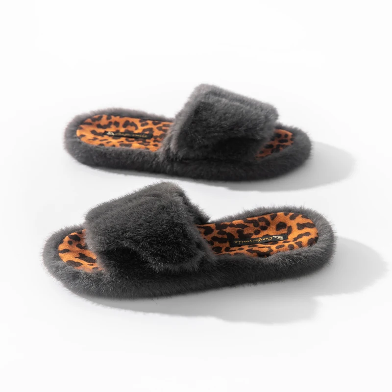 Womens Fuzzy Slippers Memory Foam Cotton Indoor Shoes