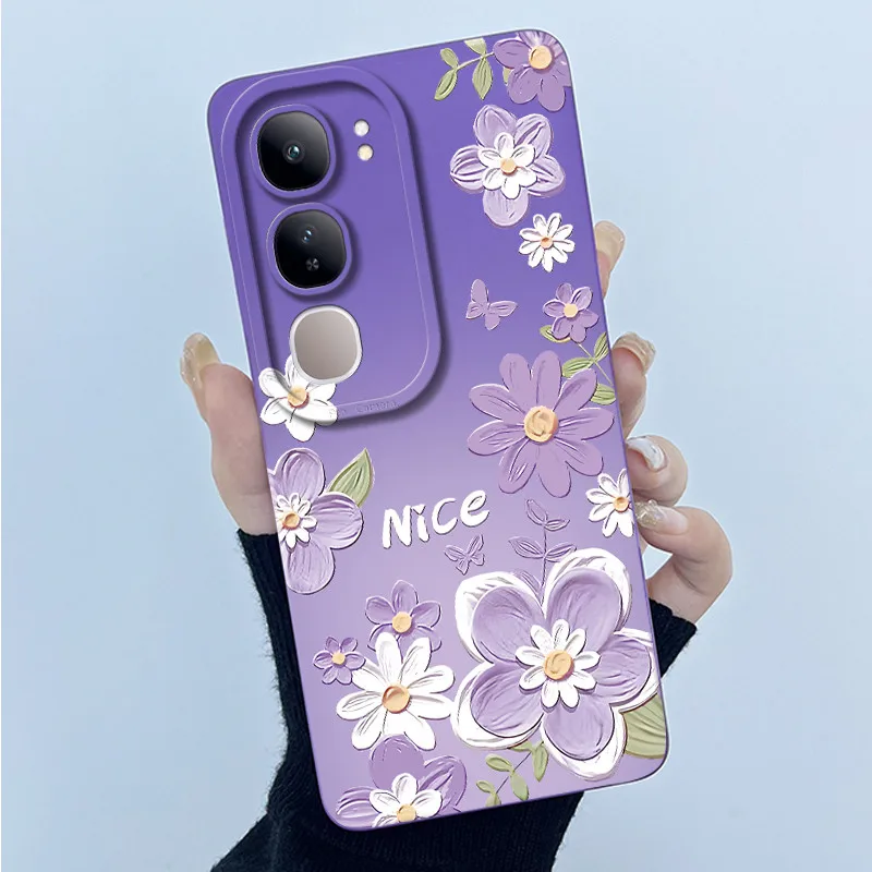 Fashion Simplicity Flower Soft Liquid Silicone Phone Case Cover