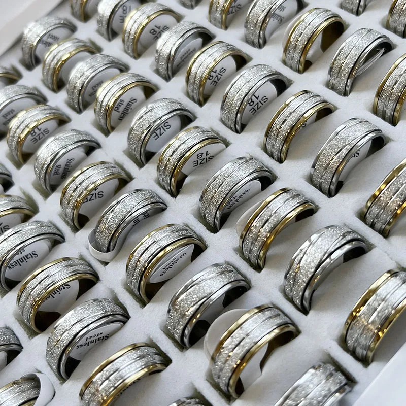 10Pcs/Lot Factory Mixed Pattern Style Stainless Steel Ring For Men and Women Jewelry Rings Lot Never Fade