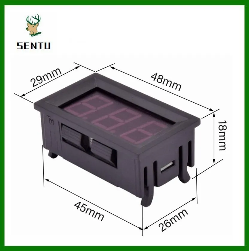 Digital Voltmeter 0-100V 0.56 Inch 3 Wires DC LED Voltage Ammeter Panel Tester Meter For Motorcycle Car