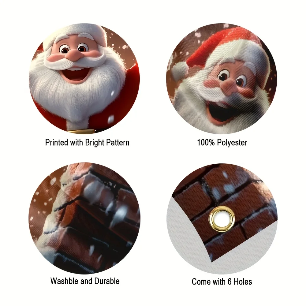 Festliches, lebendiges Weihnachtsmann-Weihnachts-Garagentorbanner – einfache Einrichtung, perfekt für Partys und Feiertagsfotoshootings im Freien – Detail 3