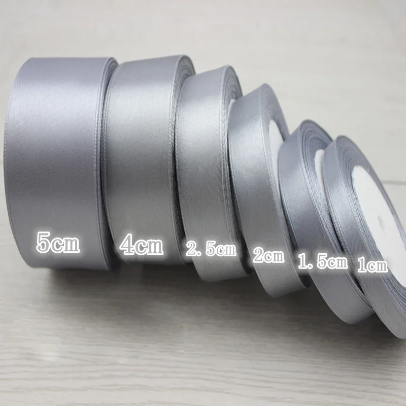 Elegant Silver Gray Satin Ribbon - 22 Meters for Gift Wrapping and Special Occasions