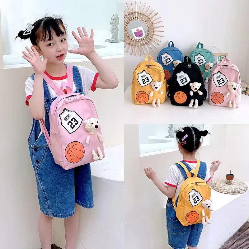 Backpacks for Children Nylon School Bags for Girls Kids Backpack Kindergarten Baby Bag with Korean Style Bear Sports Book Bag 18cm plastic trophy kids sports competitions award toy with base for school kindergarten champion cup medal