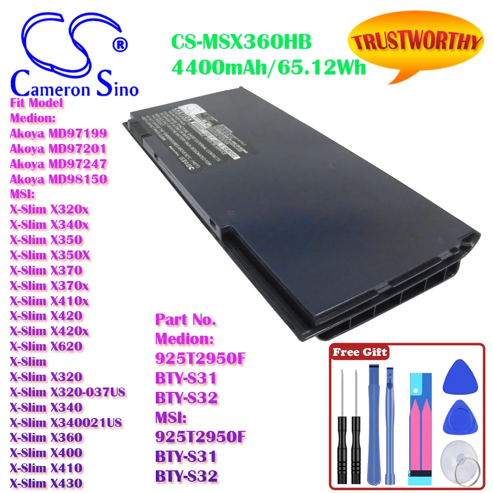 Notebook, Laptop 4400Mah/65.12Wh Batteria Per Medion 925T2950F Bty-S31 Bty-S32 Msi Muslimate Bty-S31 Bty-S32 Akoya Md97199