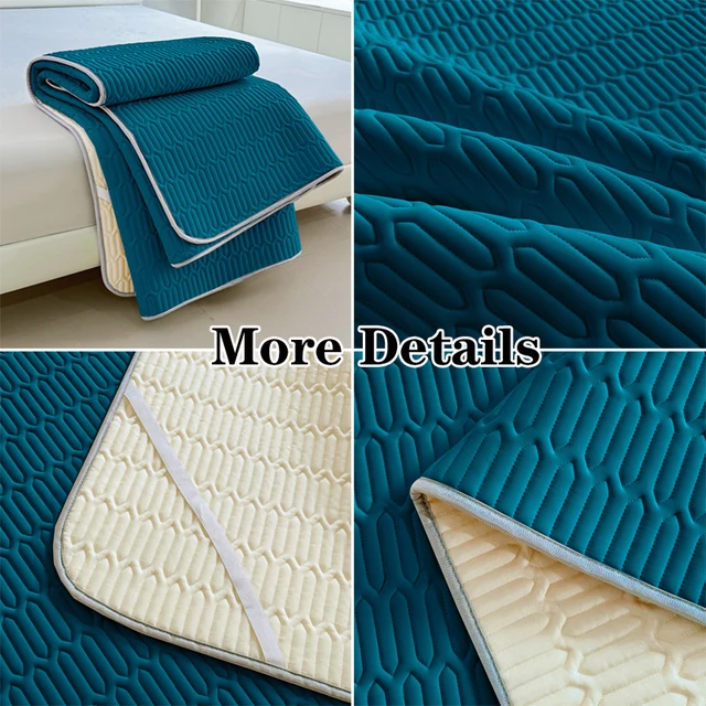 Soft Latex Mattress Cover Summer Mat Anti-baterial Non-Slip Bedspreads Air-conditioning Mattress Quilted Protector Bed Cover 2