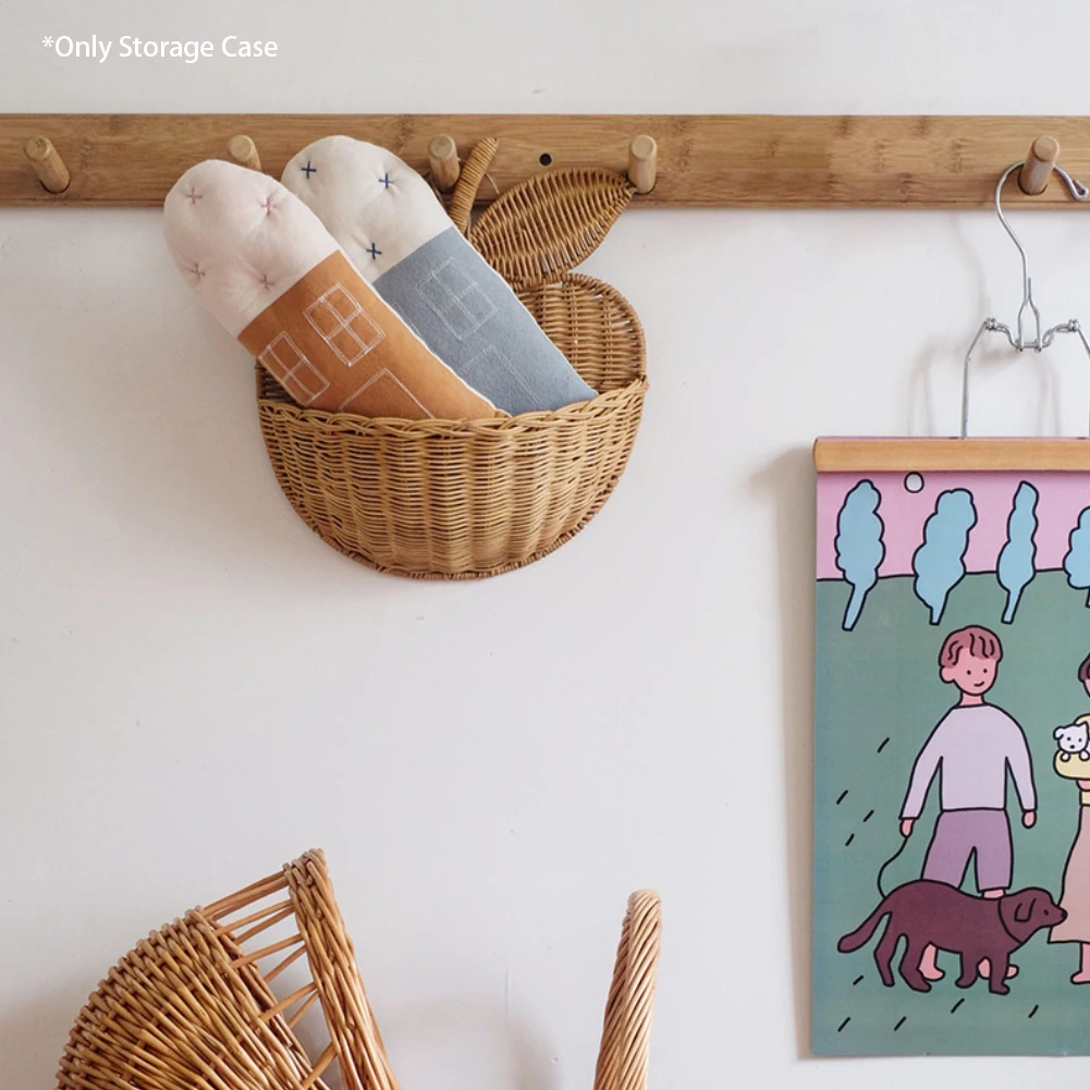 

Корзина из ротанга для пикника, экологически чистый цветок, плетеная вручную одежда, домашний декор, подвесной милый органайзер для хранения, плетеная детская