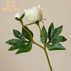 European - Style Simulated Peony Silk Flower Arrangement for Home and Wedding Decor (White01)