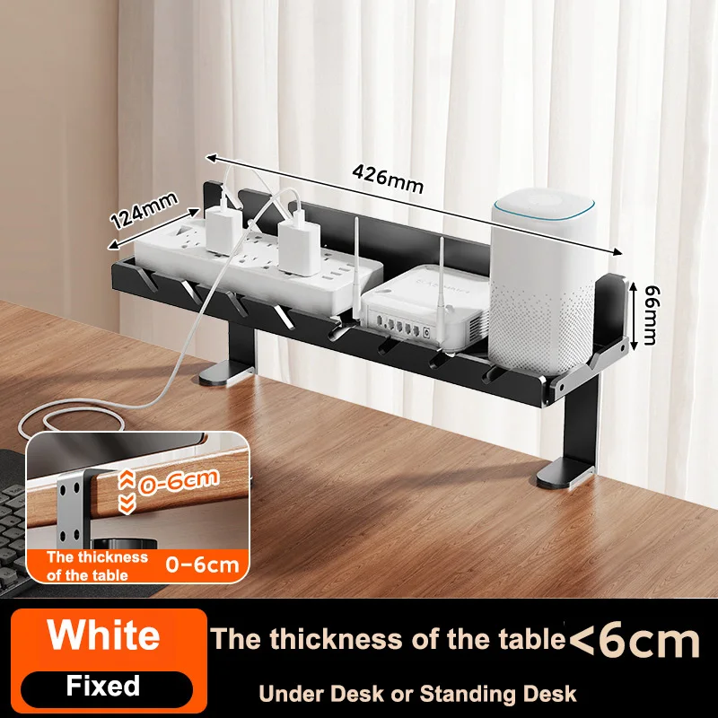 Under Desk No-Drill Cable Management and Organizer Tray