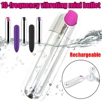 Mini 10-Vibrationsfrequenz-Vibrator, USB wiederaufladbar, wasserdicht, magische Massage, leiser Vibrator, Körpermassagegerät für Frauen