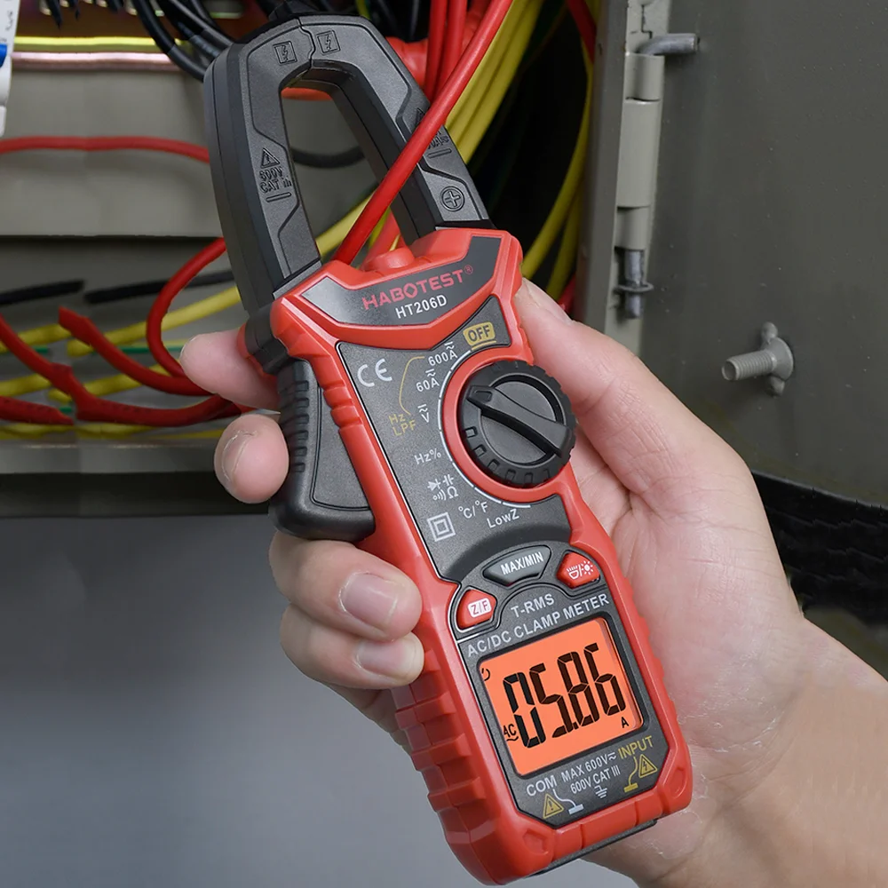 Ht206D Ac Dc Digital Clamp Meter Multimetro Penza Amperimetrica True Rms Alta Precisione Capacità Ncv Ohm Hz Tester