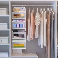 Hanging Bag Behind The Door Household Simple Storage Bags Bedroom Portable Fabric Organizer Pouches Small-scale Deposit Pocket 2